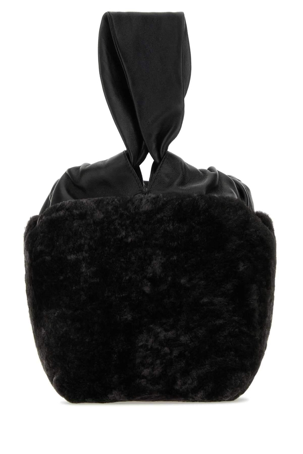 Jil Sander Women Black Shearling Clutch