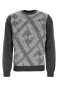 Fendi Men Embroidered Wool Blend Sweater