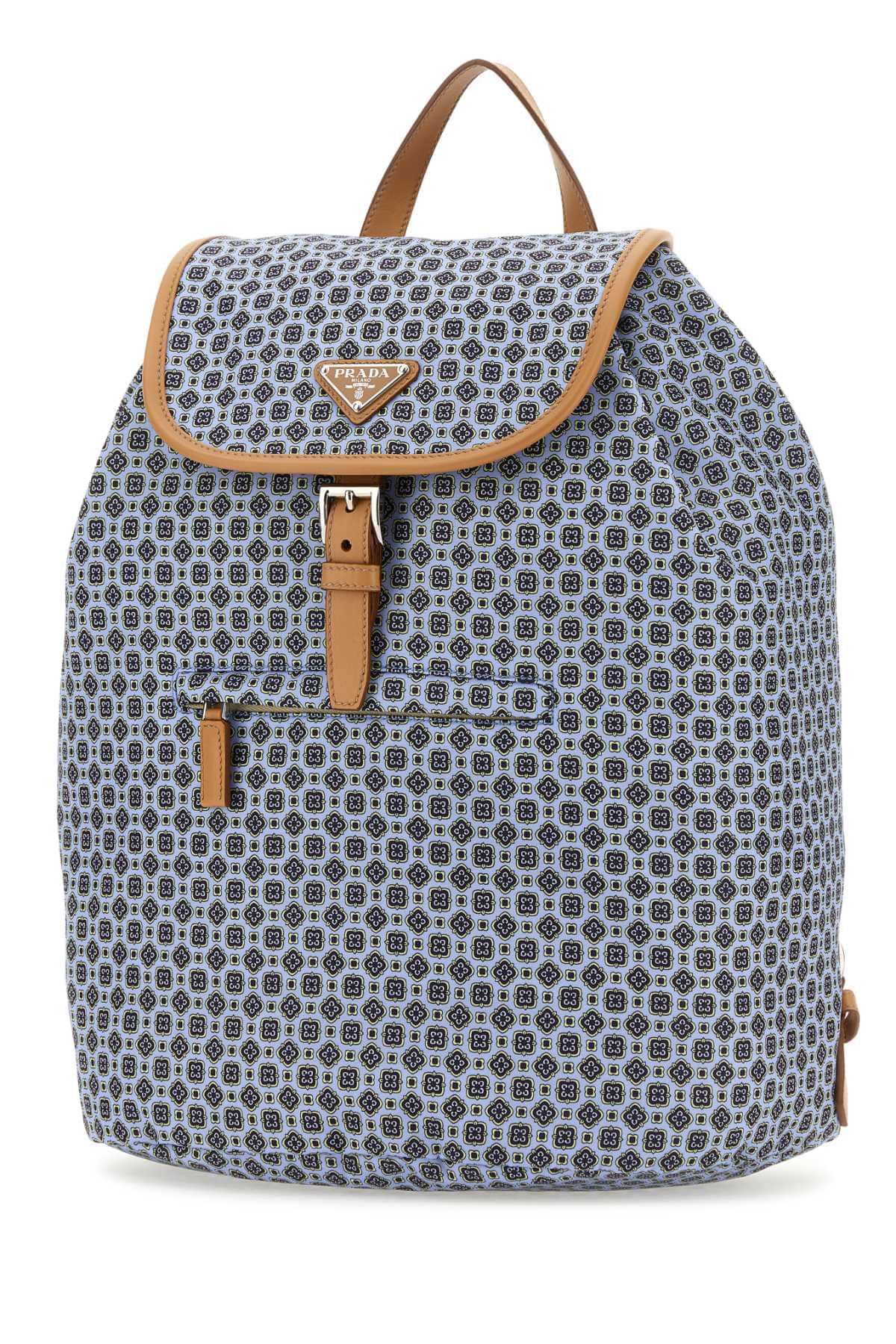 Prada Men Printed Re-Nylon Backpack
