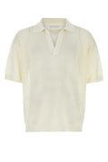 Prada Men Ivory Silk Blend Polo Shirt