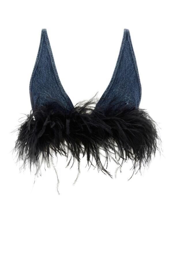 Miu Miu Women Denim Crop Top