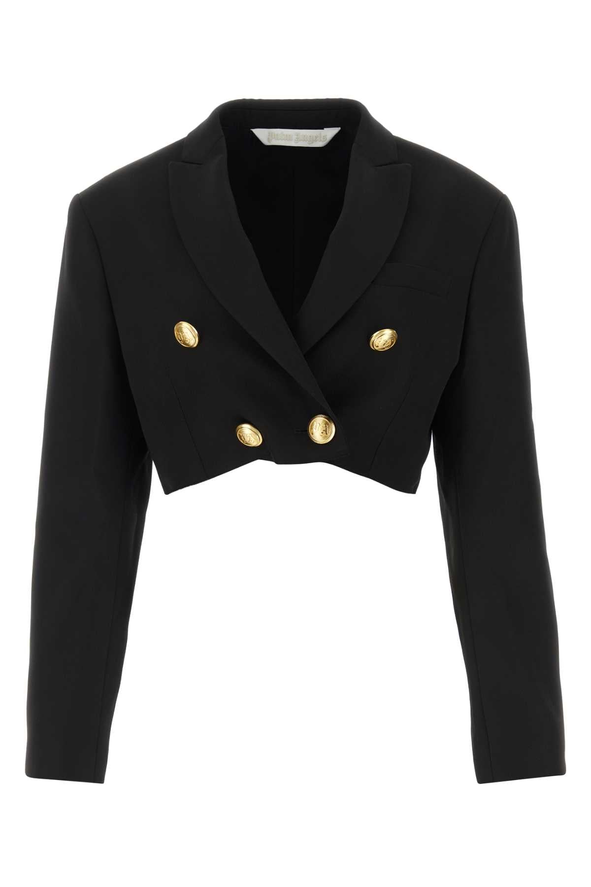 Palm Angels Women Black Polyester Blend Boyfriend Blazer