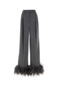 Prada Women Grey Cashmere Wide-Leg Pant