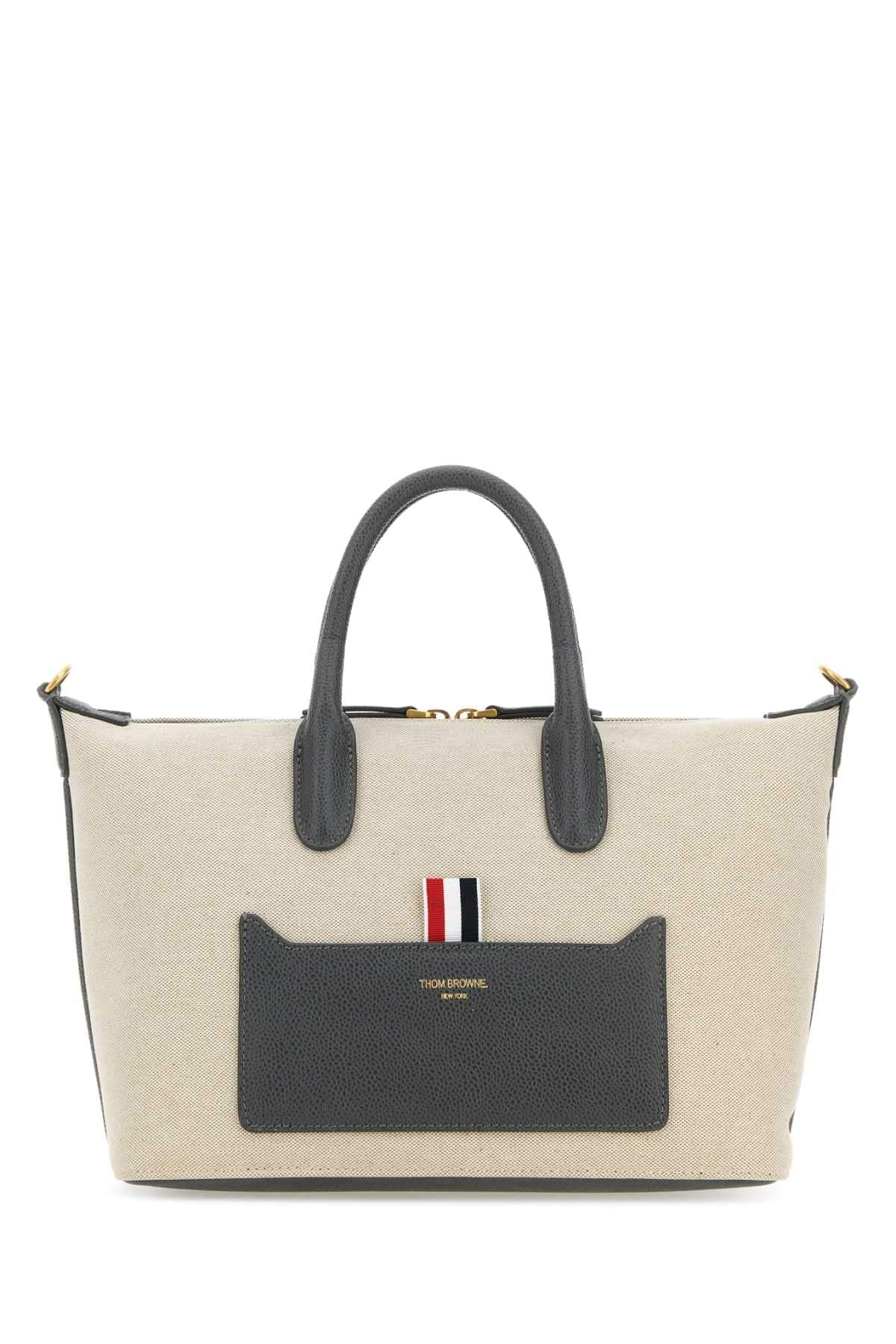 Thom Browne Women Sand Canvas Duffle Small Handbag