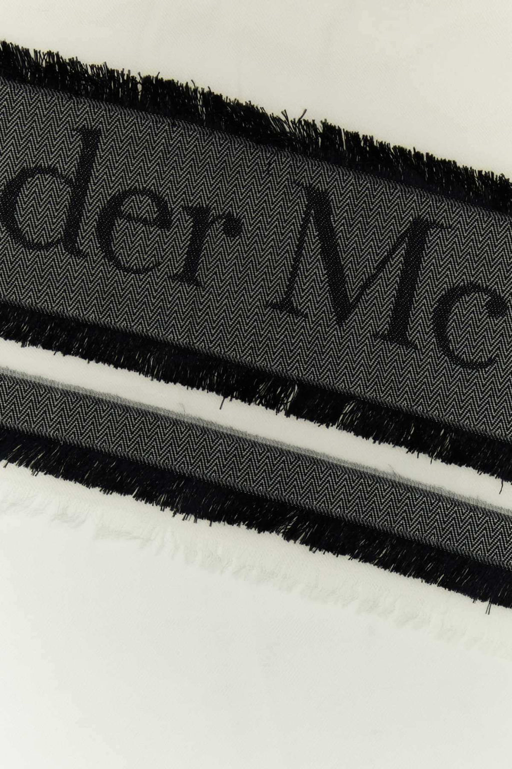 Alexander Mcqueen Women Ivory Wool Blend Foulard