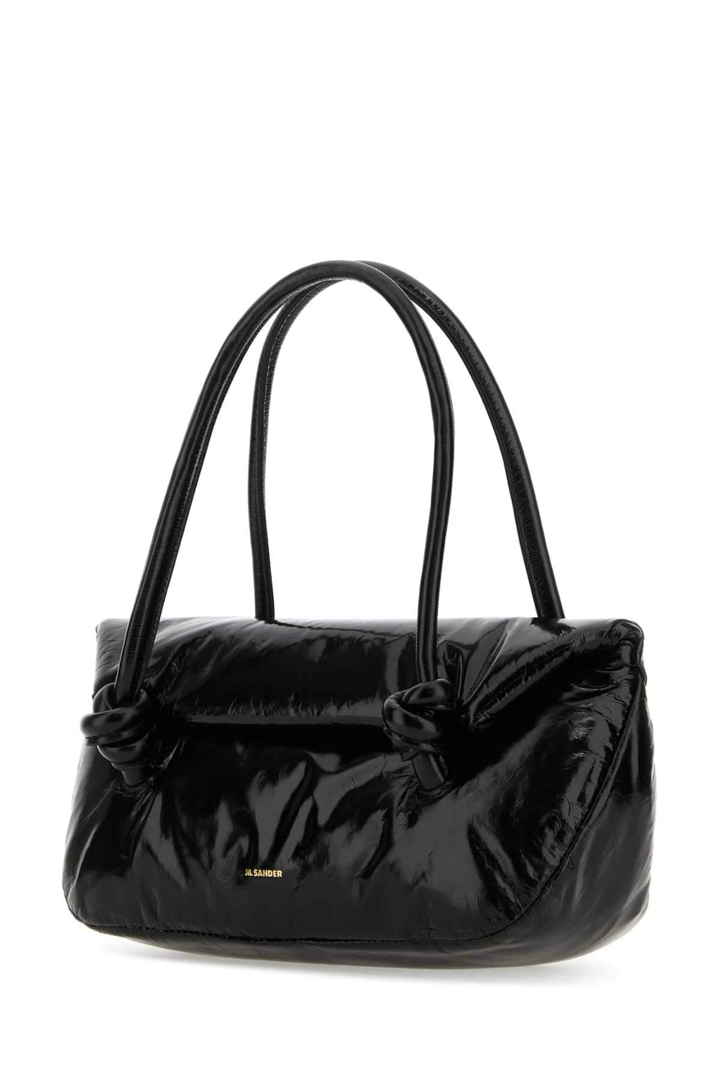 Jil Sander Women Black Leather Small Knot Handle Handbag