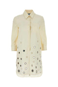Prada Women Sand Cotton Shirt Dress