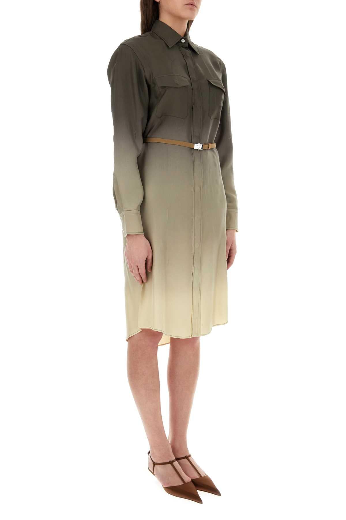 Prada Women Multicolor Twill Shirt Dress
