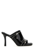 Burberry Women Black Leather Peep Mules