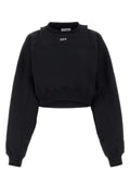 Off White Women Black Cotton Sweatshirt
