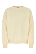 Off White Men Ivory Stretch Cotton Blend Oversize Sweater