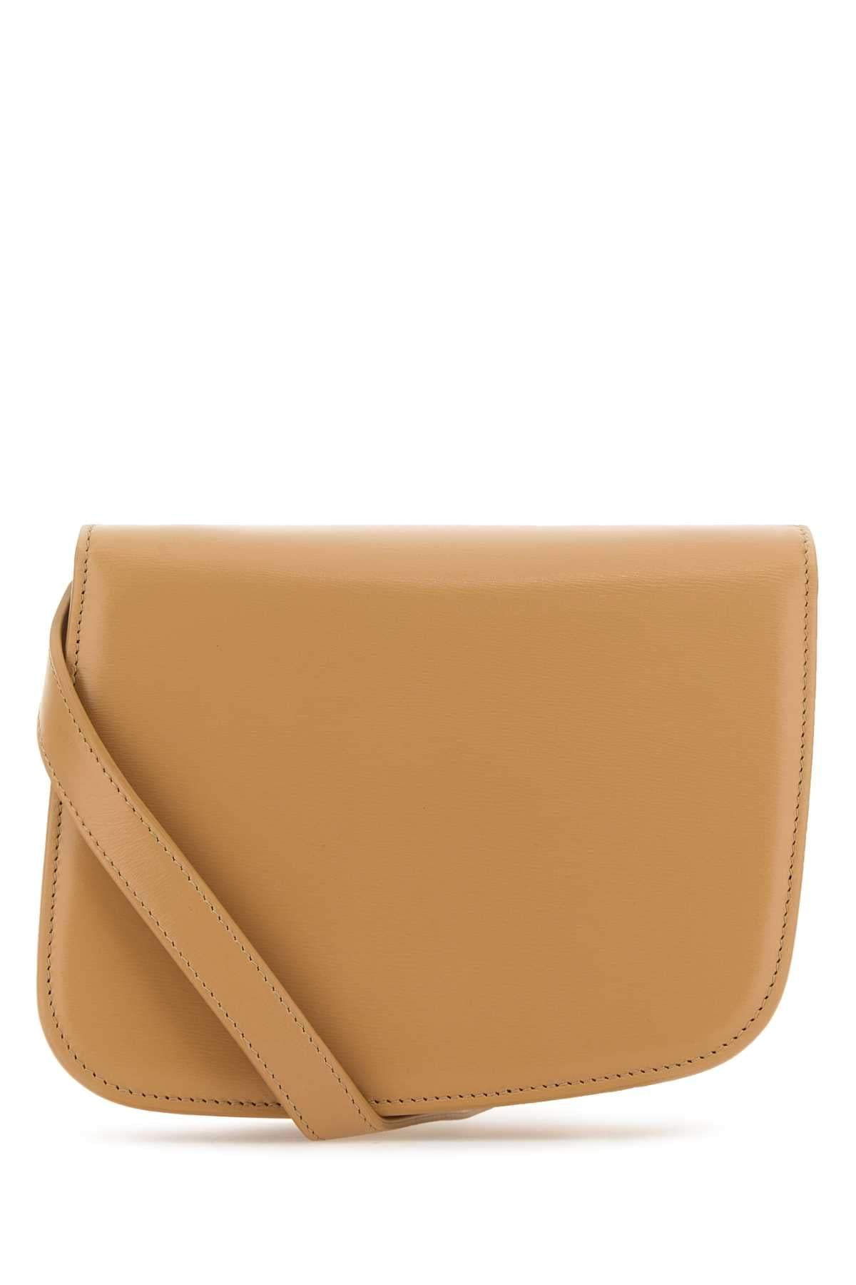 Salvatore Ferragamo Women Beige Leather Small Fiamma Crossbody Bag