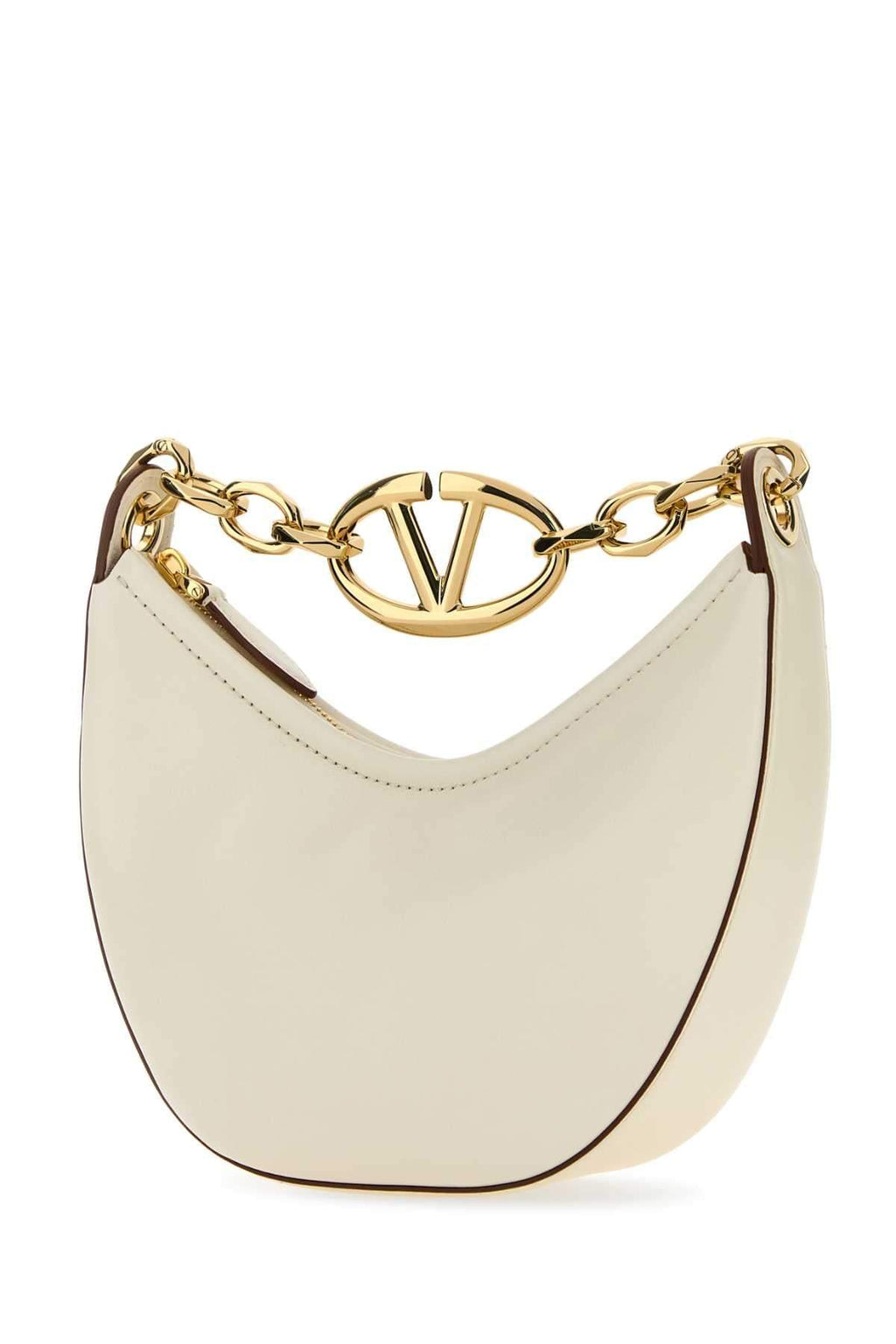 Valentino Garavani Women Ivory Leather Mini Hobo Vlogo Moon Handbag