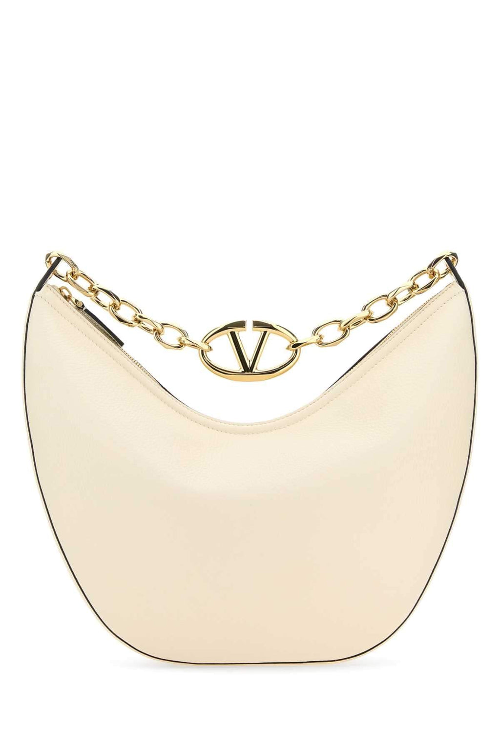Valentino Garavani Women Ivory Leather Medium Hobo Vlogo Moon Shoulder Bag