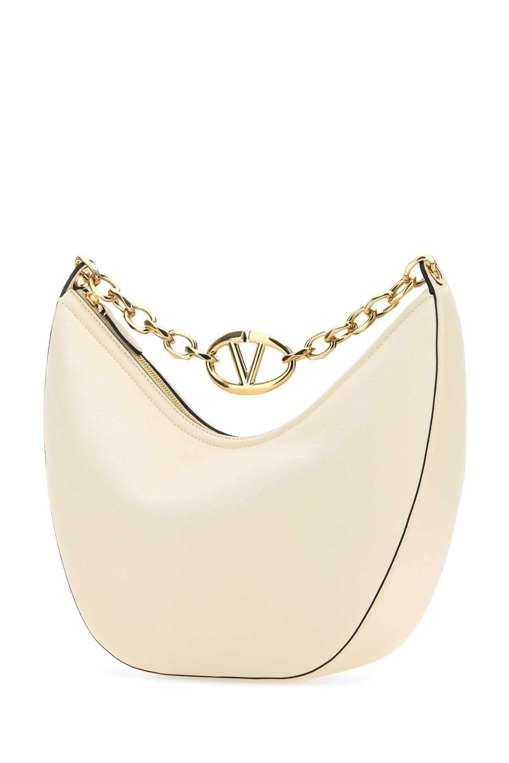 Valentino Garavani Women Ivory Leather Medium Hobo Vlogo Moon Shoulder Bag