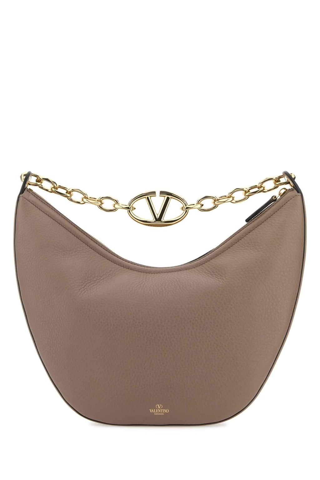Valentino Garavani Women Antiqued Pink Leather Medium Hobo Vlogo Moon Shoulder Bag