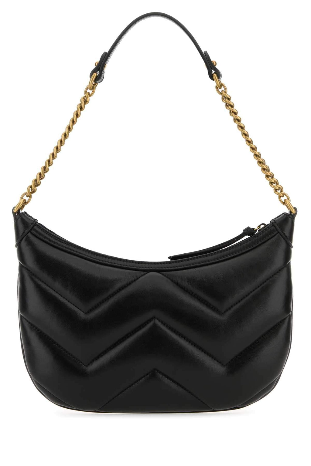 Gucci Women Black Leather Gg Marmont Shoulder Bag