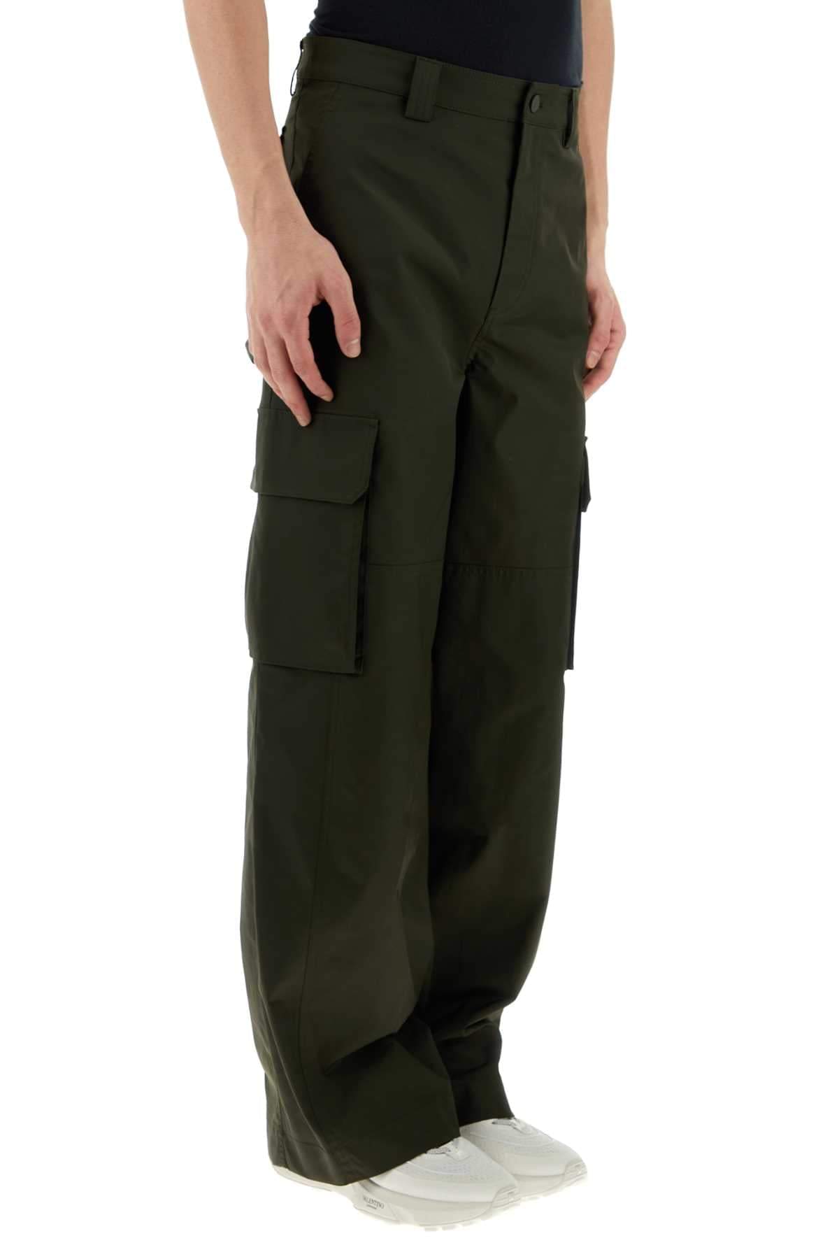 Valentino Garavani Men Olive Green Polyester Blend Cargo Pant