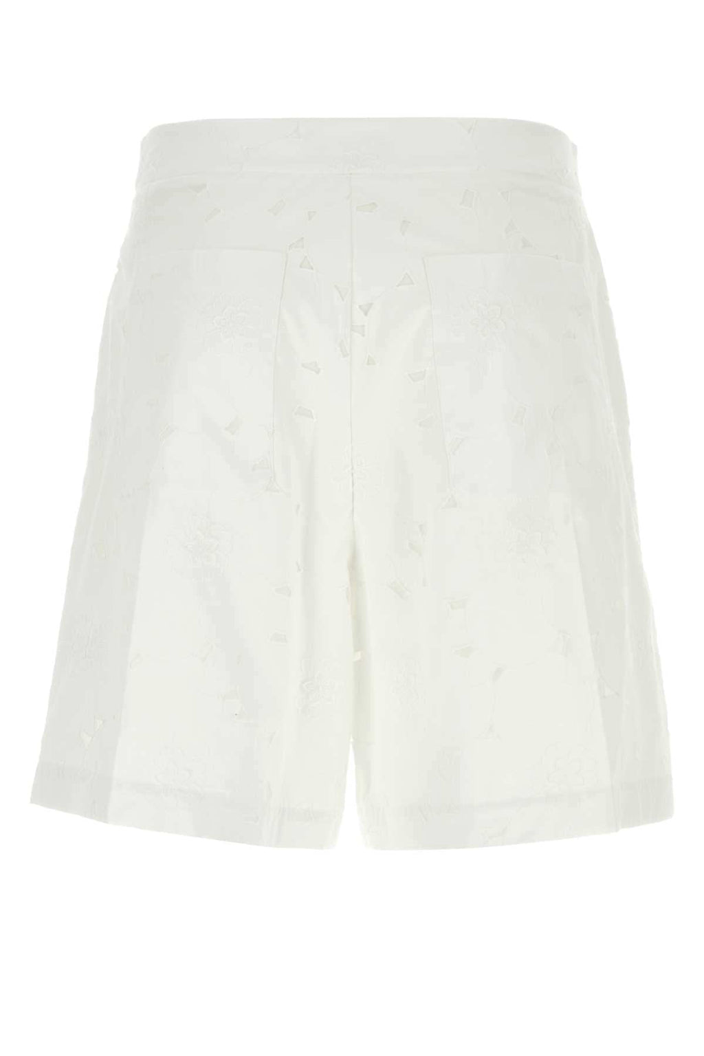 Valentino Garavani Men White Cotton Blend Bermuda Shorts