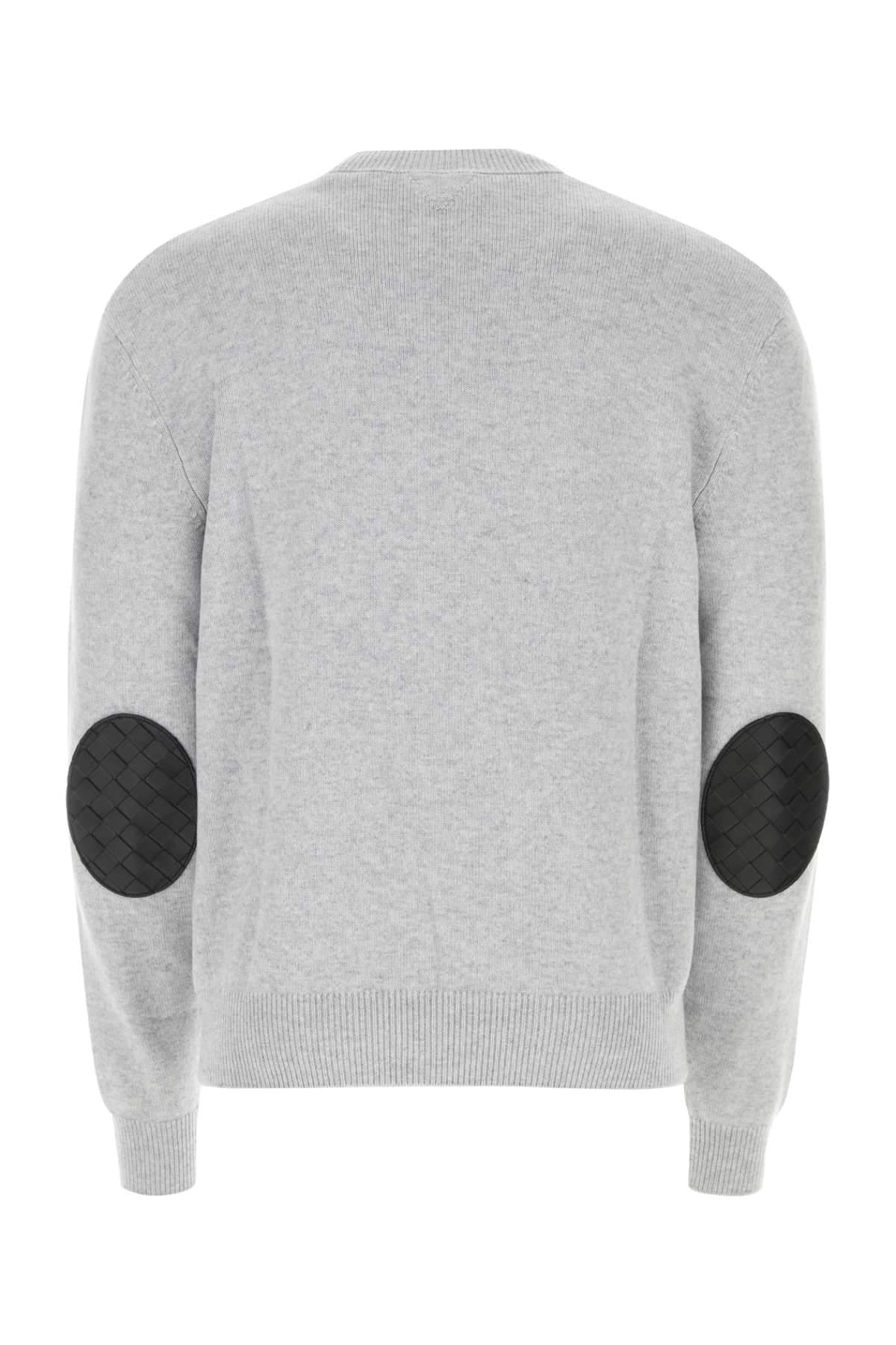 Bottega Veneta Men Melange Grey Stretch Cashmere Blend Sweater