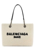 Balenciaga Women White Shearling Duty Free M Handbag