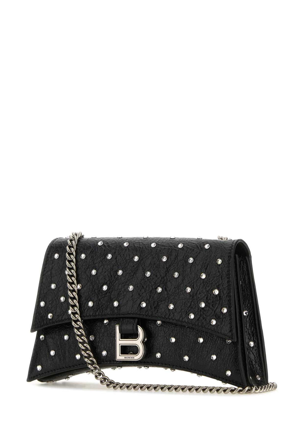 Balenciaga Women Black Leather Crush Xs Shoulder Bag