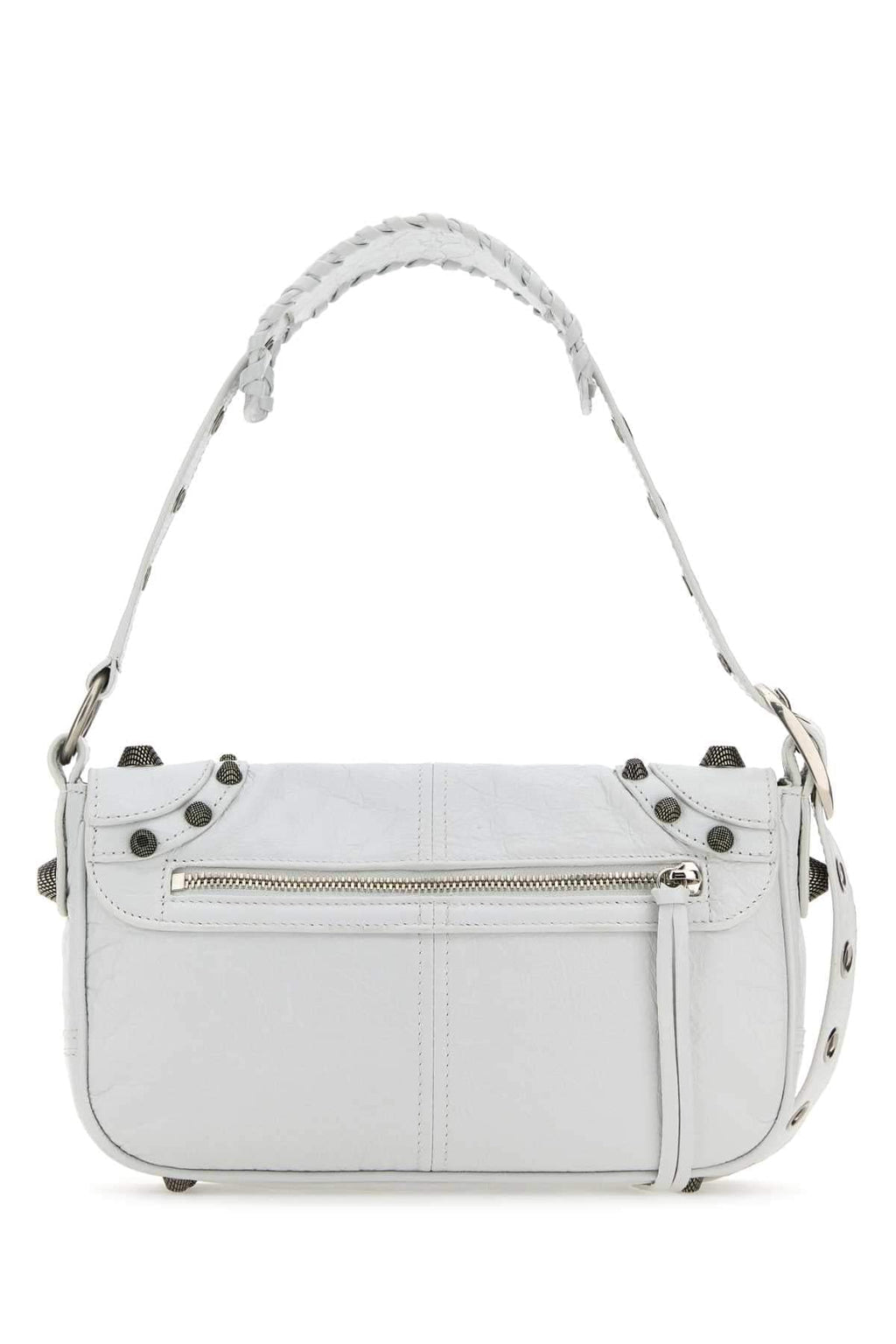 Balenciaga Men White Leather Le Cagole Xs Diy Metal Crossbody Bag