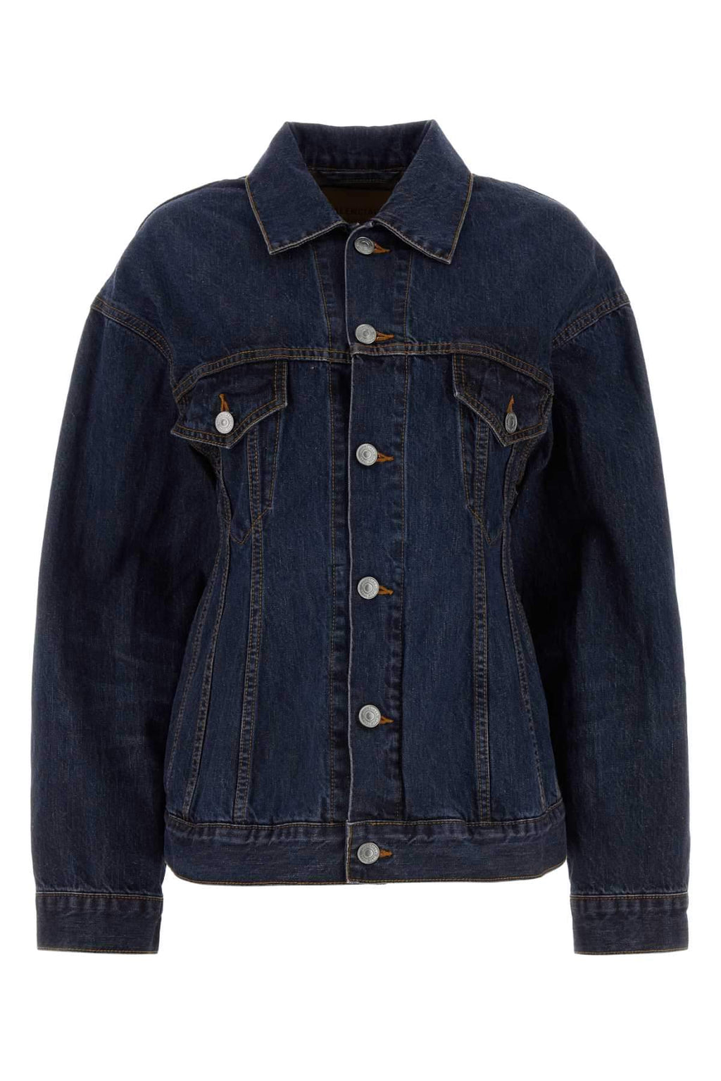 Balenciaga Women Dark Blue Denim Hourglass Jacket
