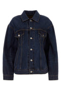 Balenciaga Women Dark Blue Denim Hourglass Jacket