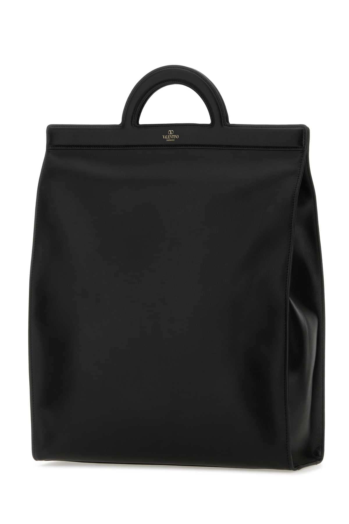 Valentino Garavani Men Black Leather Shopping Bag
