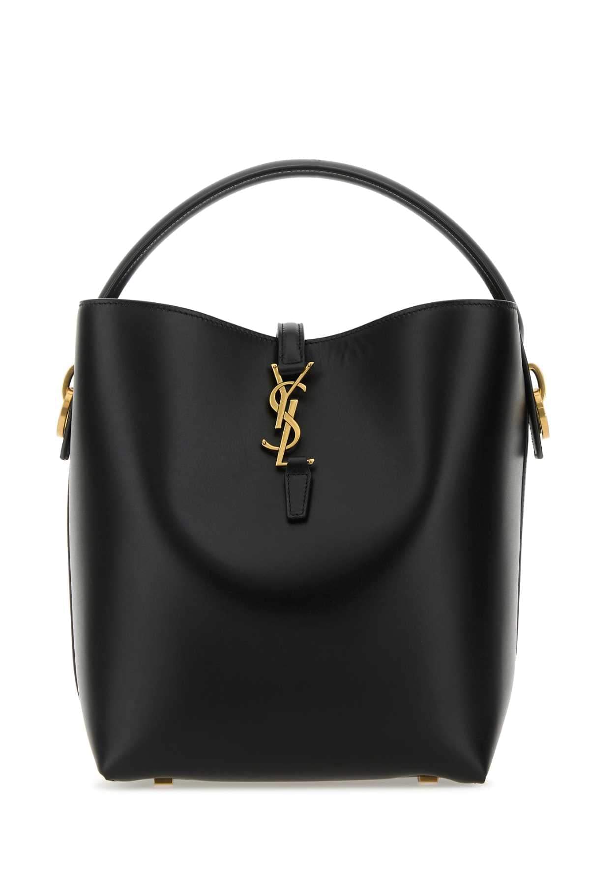 Saint Laurent Women Black Leather Le 37 Bucket Bag