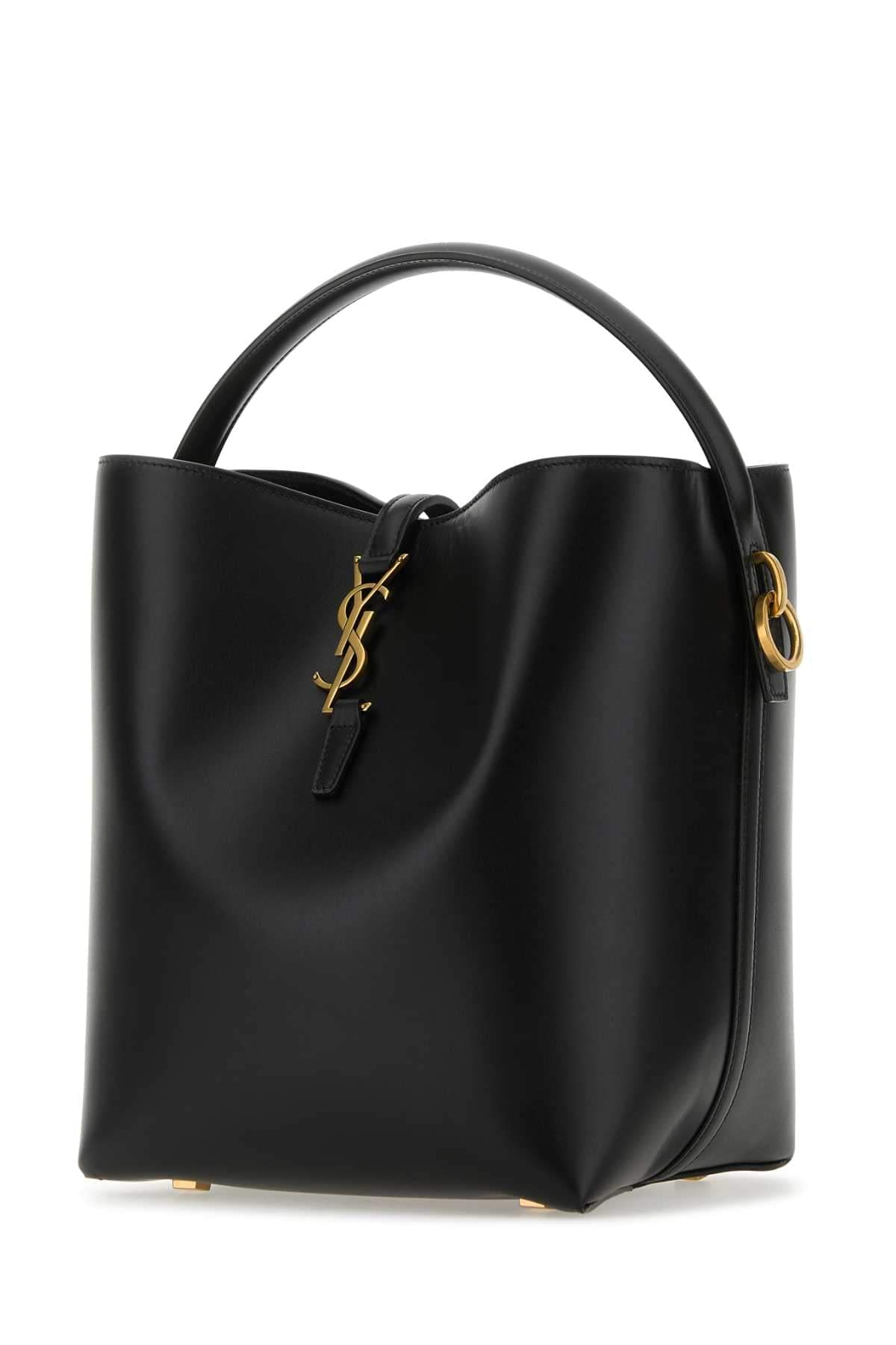 Saint Laurent Women Black Leather Le 37 Bucket Bag