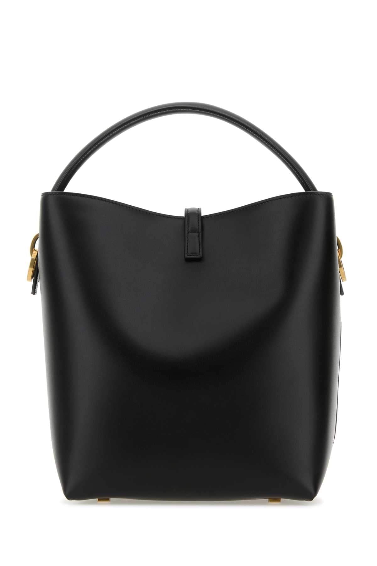 Saint Laurent Women Black Leather Le 37 Bucket Bag