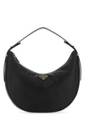 Prada Women Black Leather Big Arquã¨ Handbag
