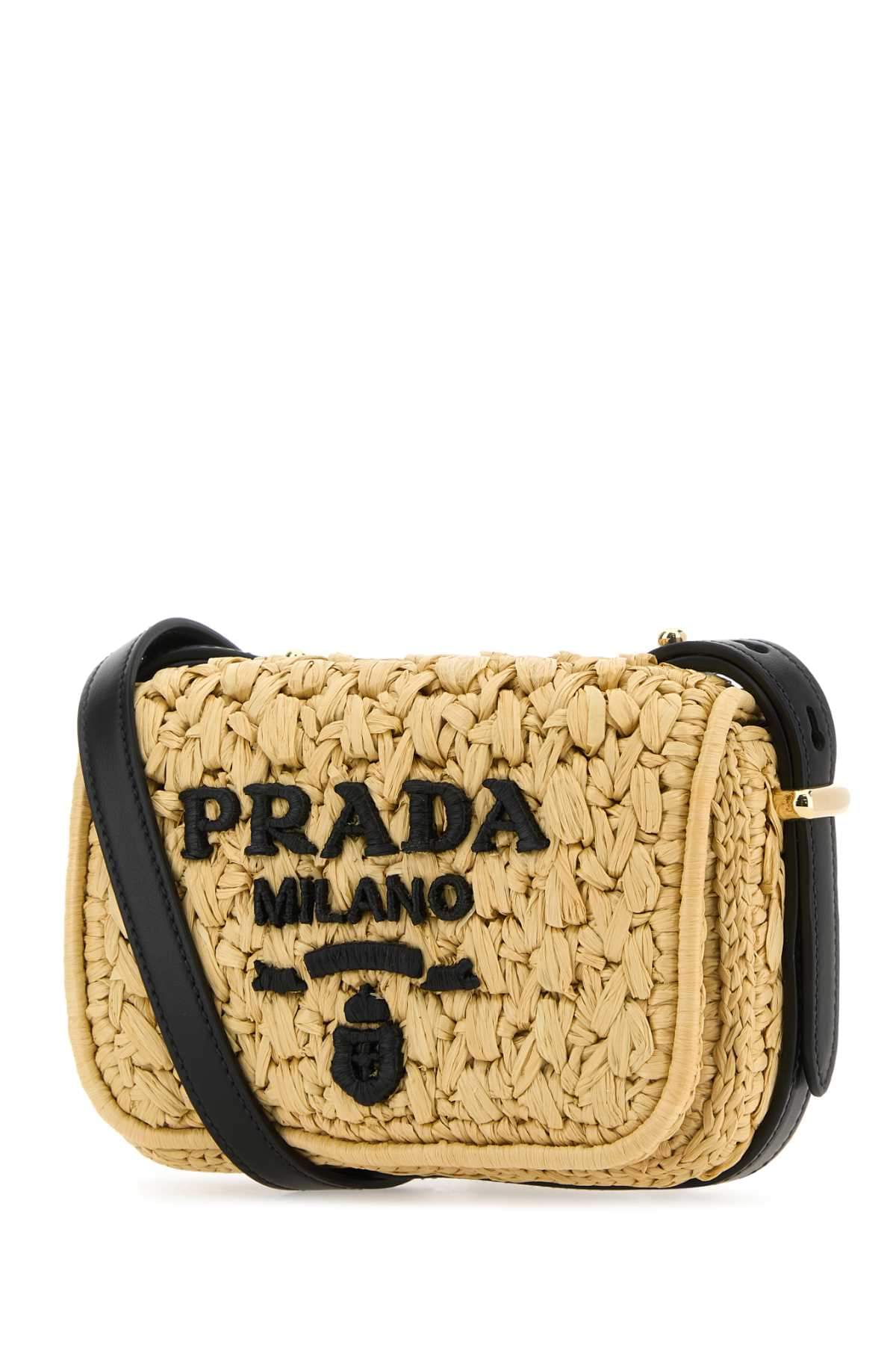 Prada Women Raffia Crossbody Bag