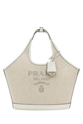 Prada Women Sand Canvas Handbag