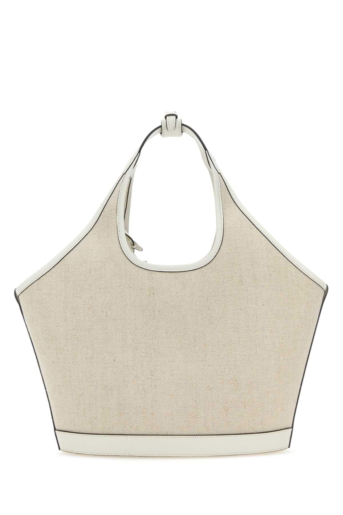Prada Women Sand Canvas Handbag