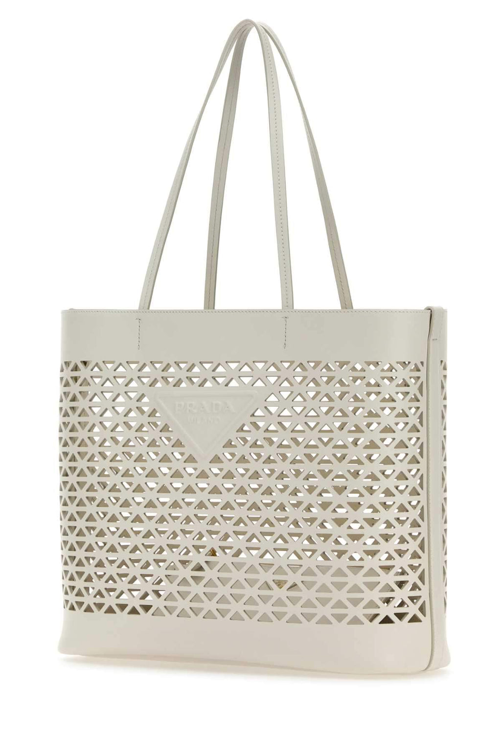 Prada Women White Leather Shopping Bag