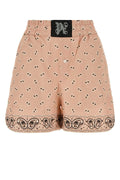 Palm Angels Women Printed Linen Blend Shorts