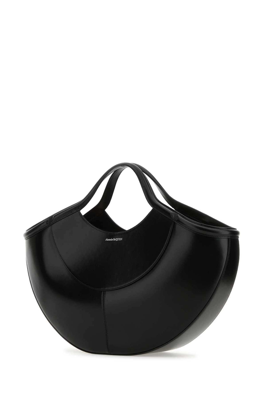 Alexander Mcqueen Women Black Leather The Cove Shopping Bag
