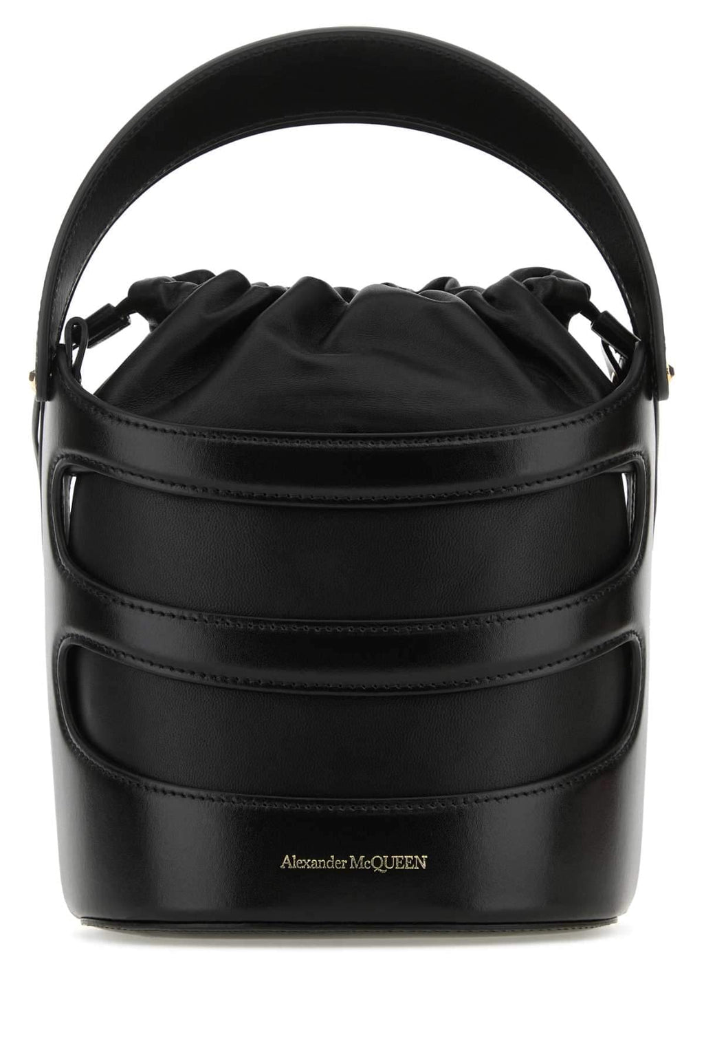 Alexander Mcqueen Women Black Leather The Rise Bucket Bag