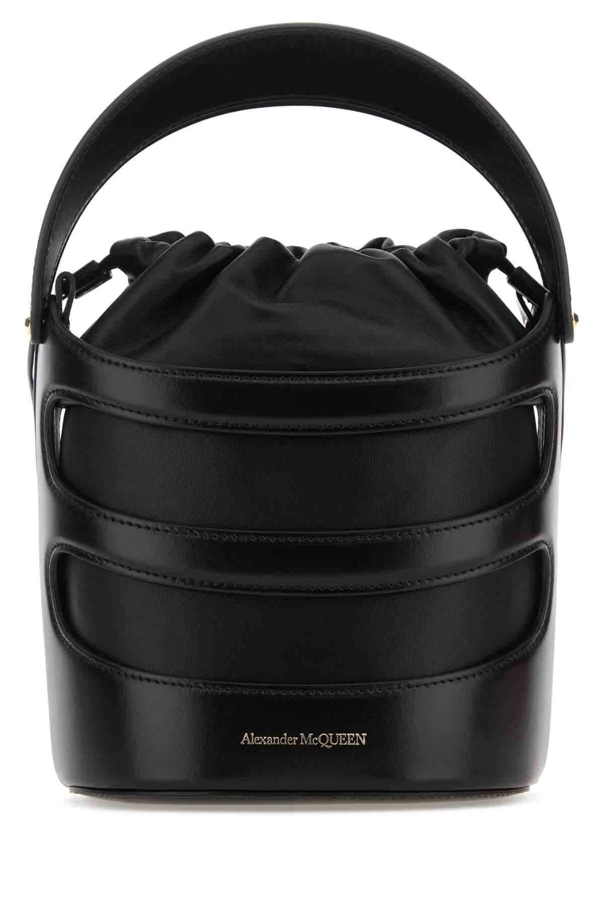 Alexander Mcqueen Women Black Leather The Rise Bucket Bag