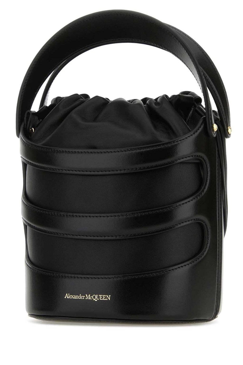 Alexander Mcqueen Women Black Leather The Rise Bucket Bag