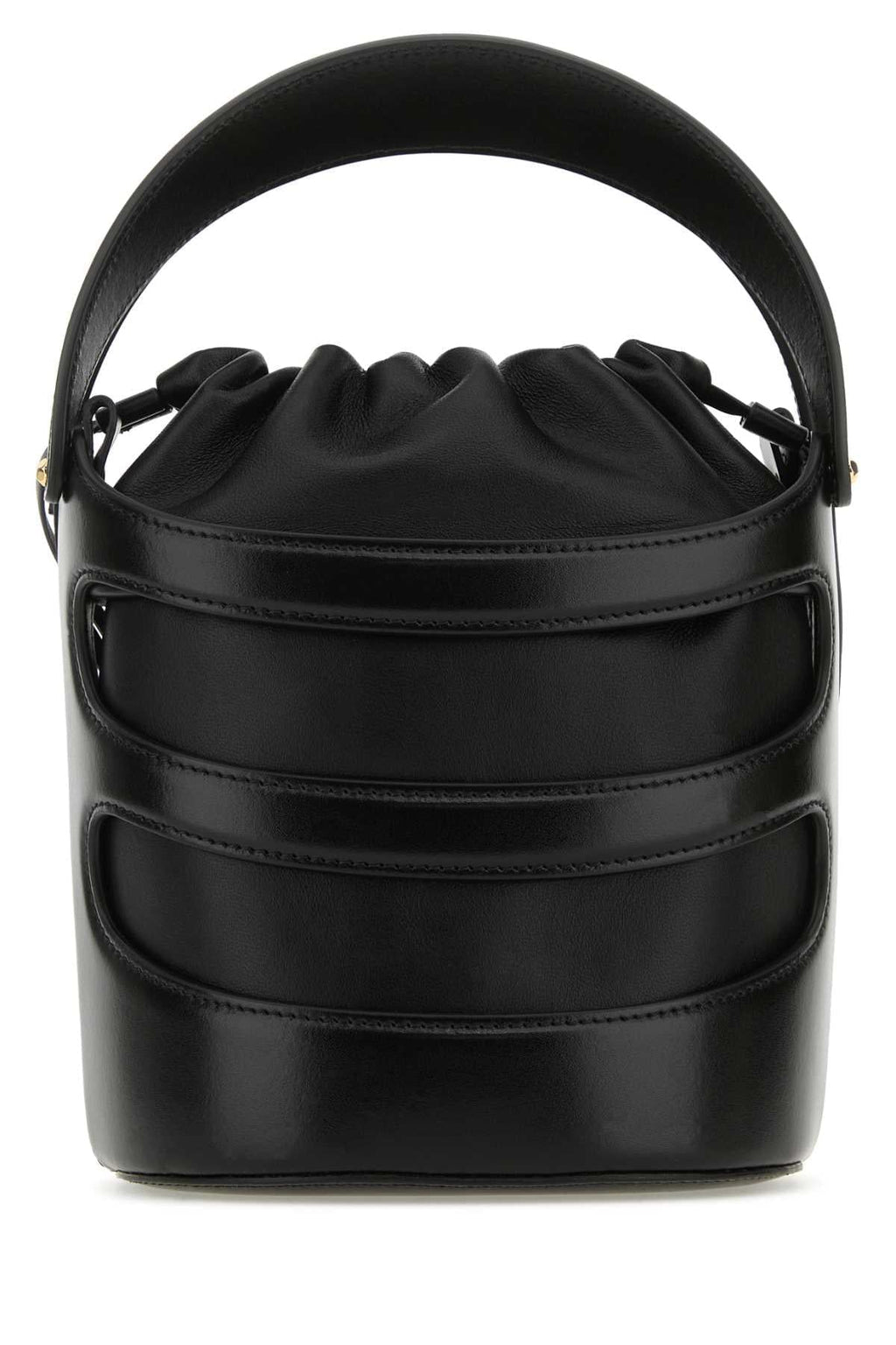 Alexander Mcqueen Women Black Leather The Rise Bucket Bag