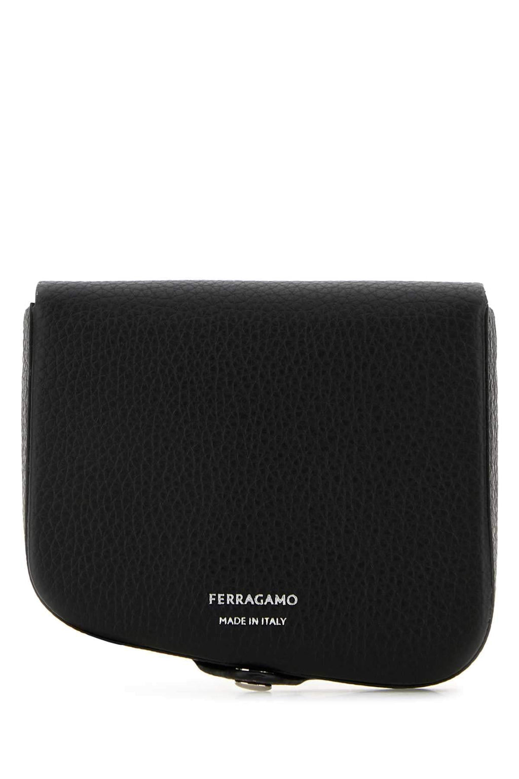 Salvatore Ferragamo Men Black Leather Coin Purse