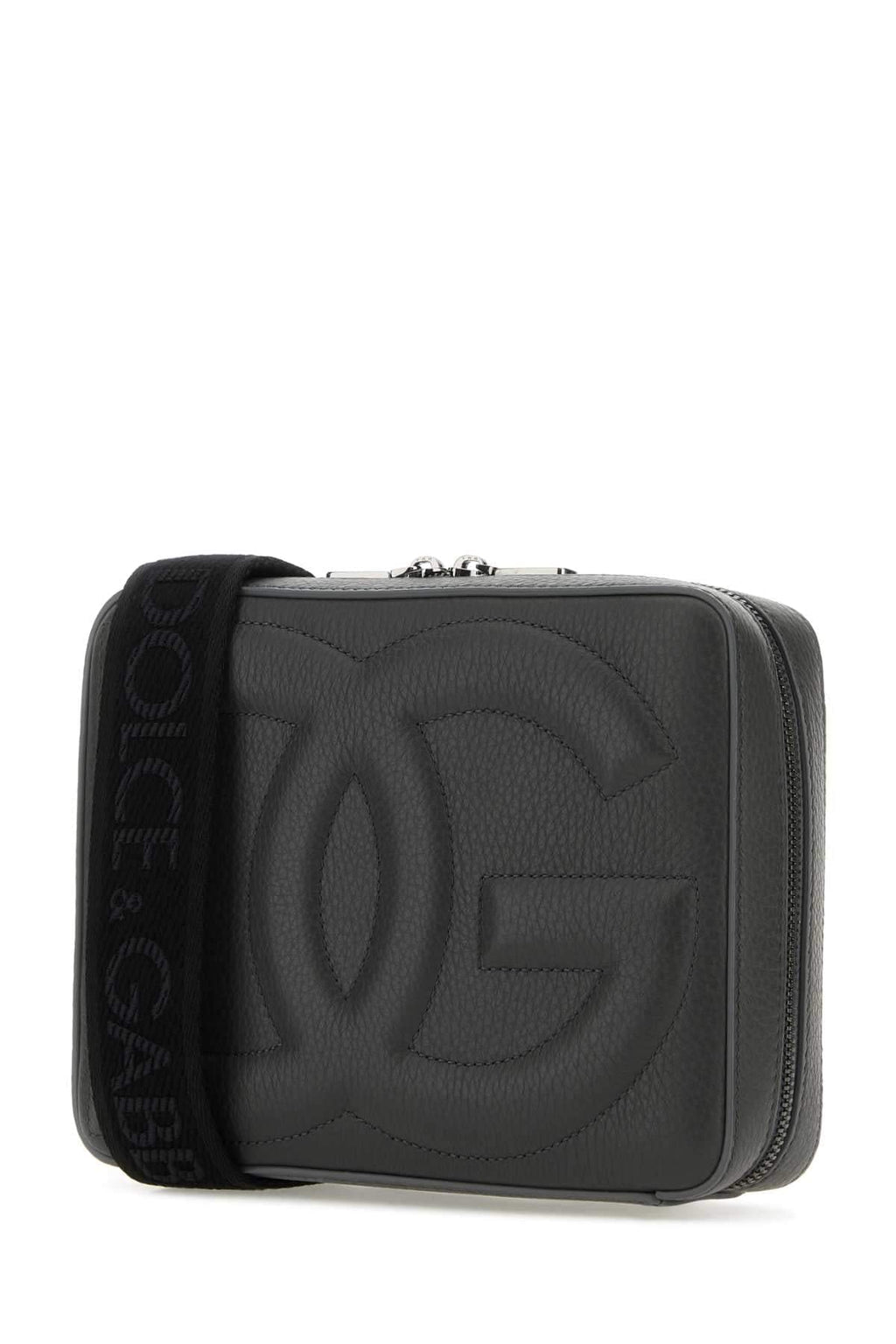 Dolce & Gabbana Men Dark Grey Leather Crossbody Bag