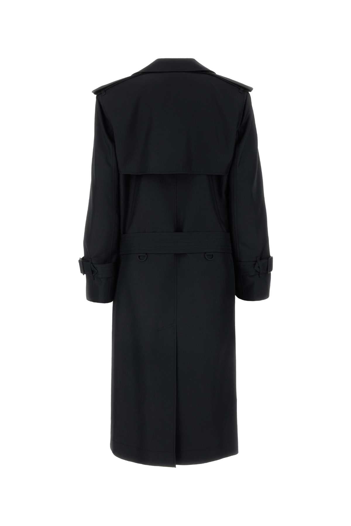Burberry Women Black Silk Blend Trench Coat