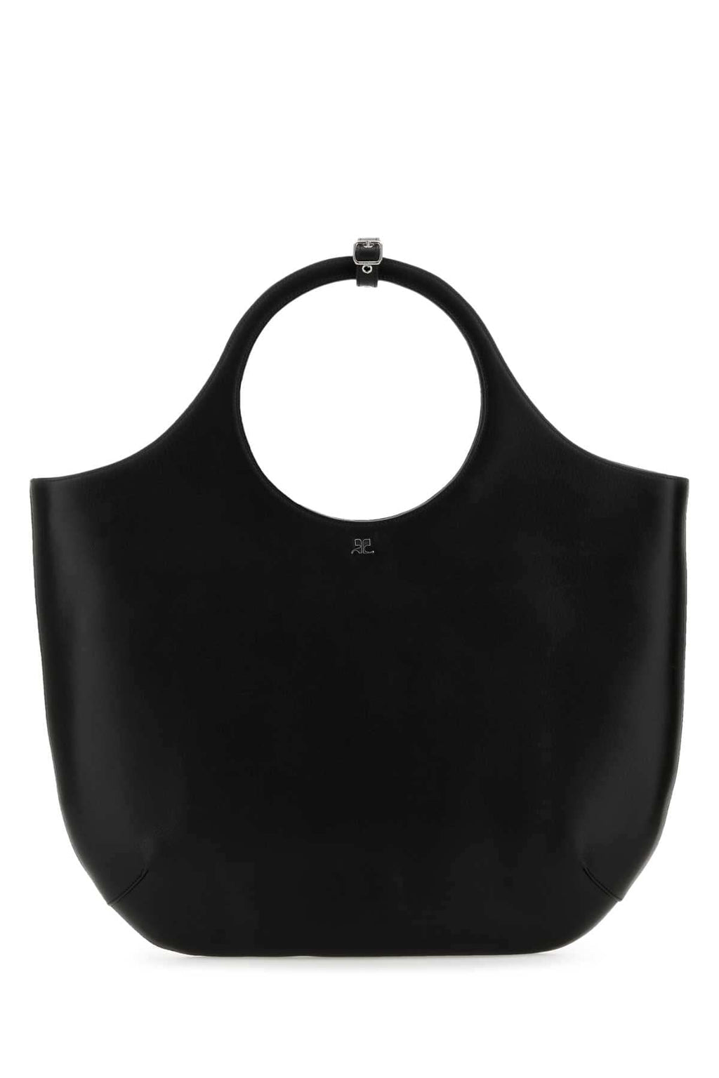 Courreges Women Black Leather Large Holy Handbag