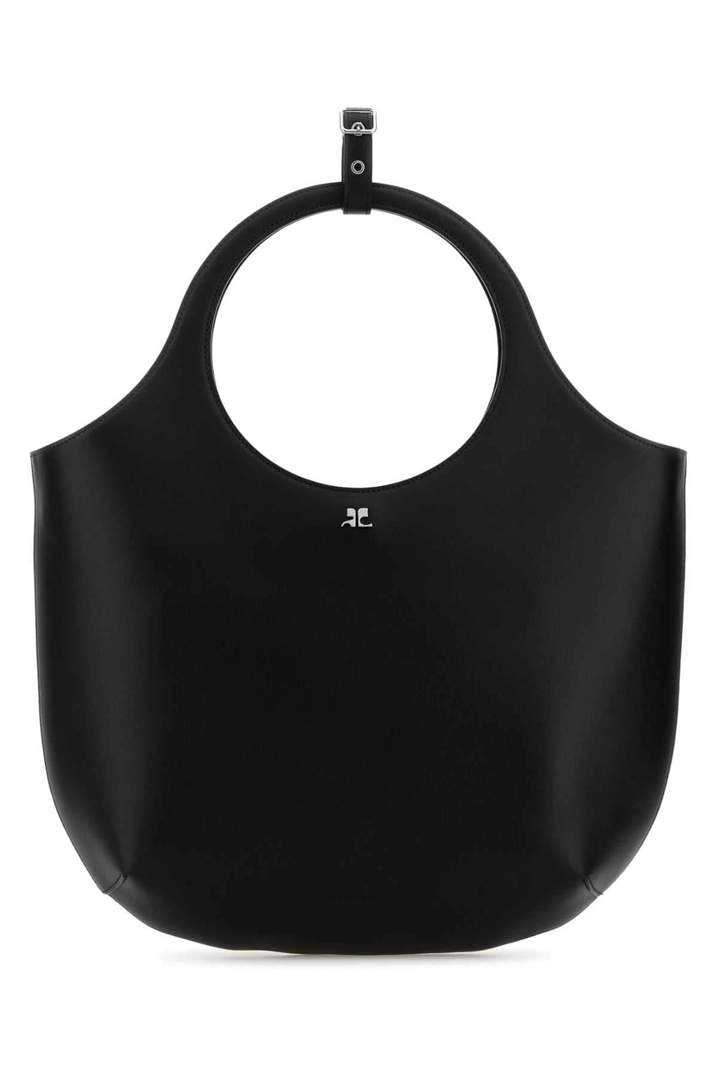 Courreges Women Black Leather Medium Holy Handbag