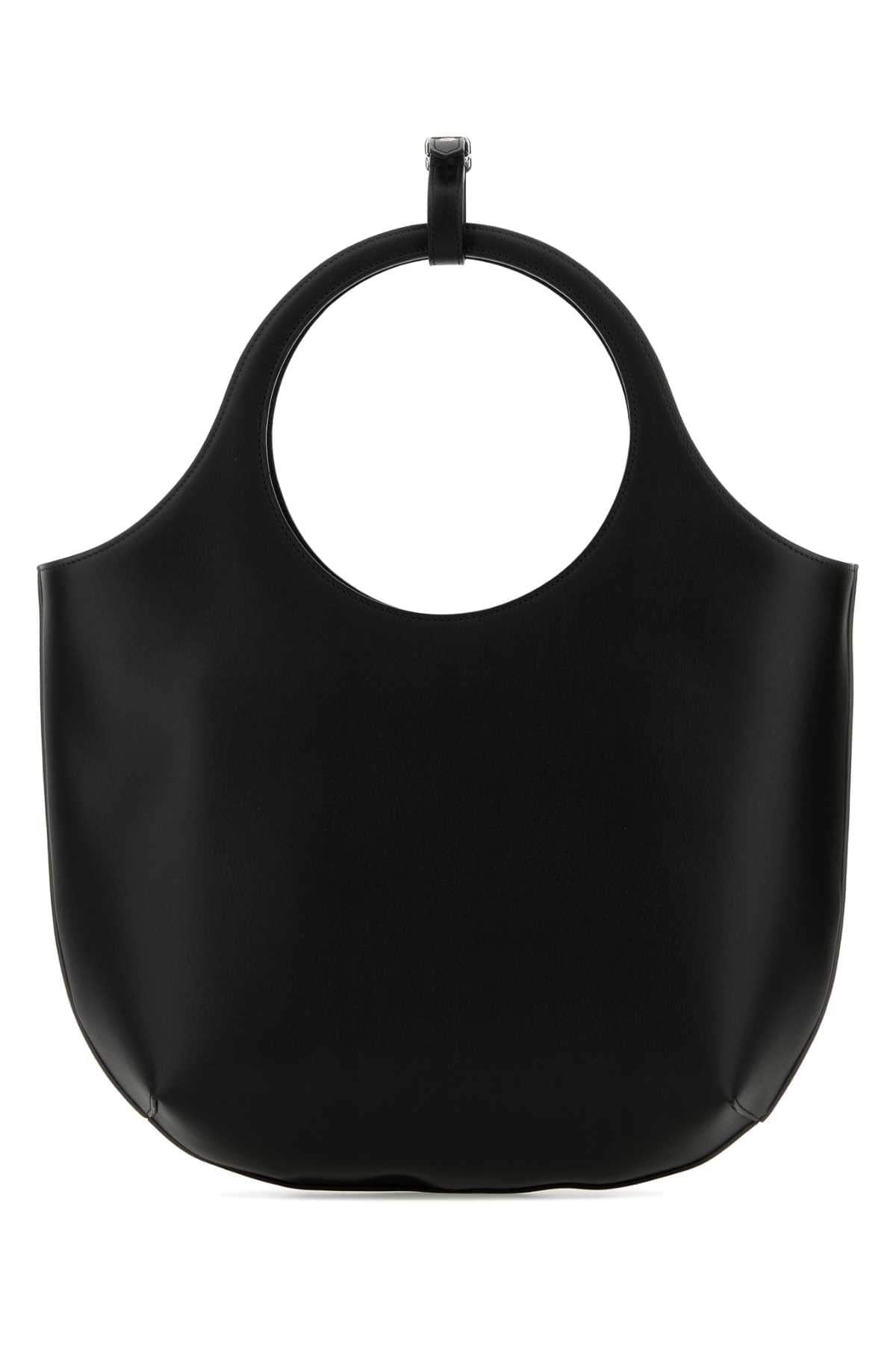Courreges Women Black Leather Medium Holy Handbag